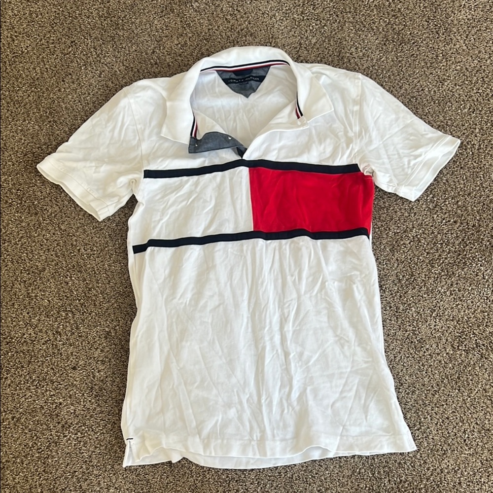 5 items for $80… Tommy Hilfiger Red and White Polo Shirt Classic Design Bundle